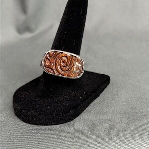 Silpada wood insert sterling Silver Women's Ring